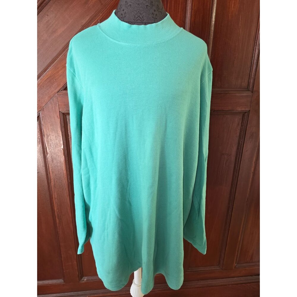Blair Womens Blue Pullover Sweater Long Sleeve Ribbed Knit Size L